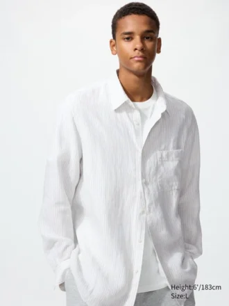 Premium Linen camisa para hombre | A rayas
