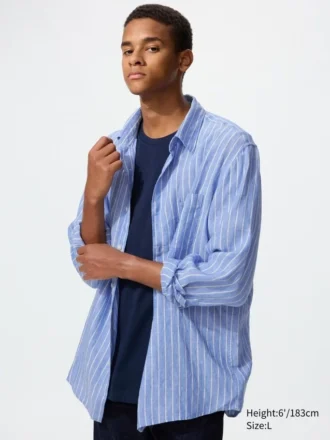 Premium Linen camisa para hombre | A rayas