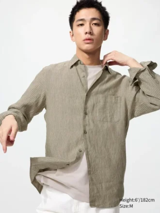 Premium Linen camisa para hombre | A rayas