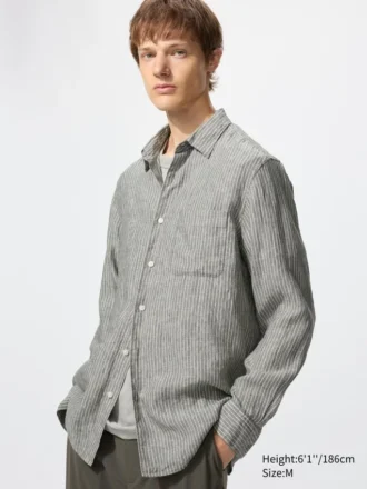 Premium Linen camisa para hombre | A rayas