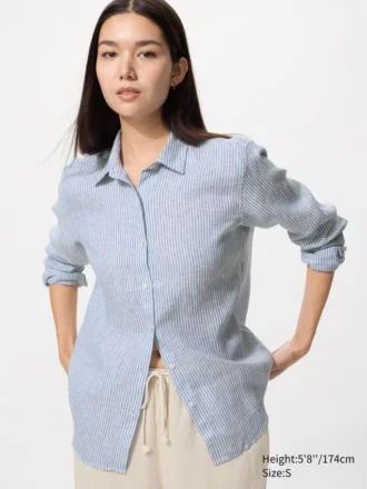 Premium Linen camisa para mujer | A rayas Premium Linen camisa para mujer | A rayas