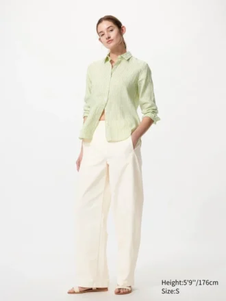 Premium Linen camisa para mujer | A rayas