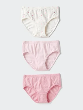 Ropa interior de algodón elástico para niños | 3 pares | Corazón