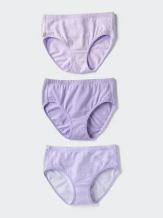 Ropa interior de algodón elástico para niños | 3 pares | Flor