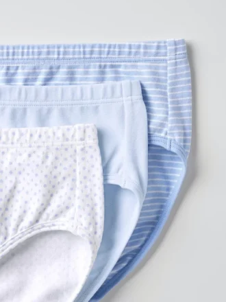 Ropa interior de algodón elástico para niños | 3 pares | Lunares