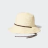 Sombrero ajustable de trenza de papel con protección UV para mujer