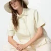 Sombreros de ala ancha de algodón y lino con protección UV para mujer