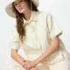 Sombreros de ala ancha de algodón y lino con protección UV para mujer
