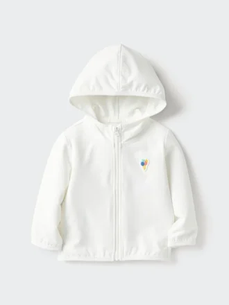 Sudadera con capucha de malla con protección UV para bebés