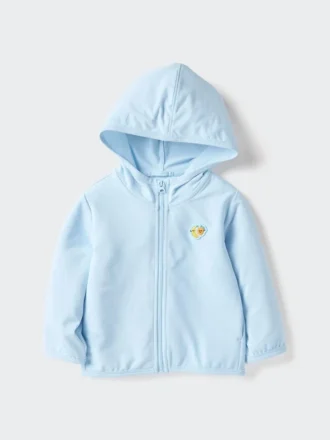 Sudadera con capucha de malla con protección UV para bebés