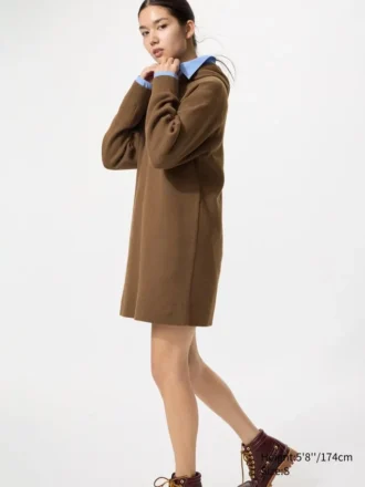 Sudadera con capucha de punto de algodón liso para mujer