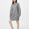 Sudadera con capucha de punto de algodón liso para mujer Sudadera con capucha de punto de algodón liso para mujer