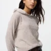 Sudadera con capucha de punto trenzado lavable para mujer Sudadera con capucha de punto trenzado lavable para mujer