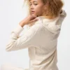 Sudadera con capucha de punto trenzado lavable para mujer Sudadera con capucha de punto trenzado lavable para mujer
