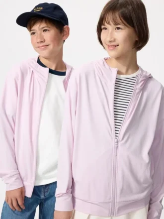 Sudadera con capucha y cremallera completa Kids AIRism con protección UV