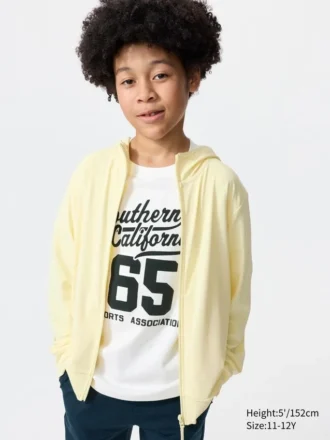 Sudadera con capucha y cremallera completa Kids AIRism con protección UV