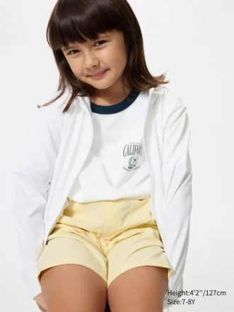 Sudadera con capucha y cremallera completa Kids AIRism con protección UV