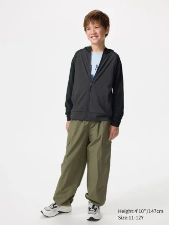 Sudadera con capucha y cremallera completa Kids AIRism con protección UV