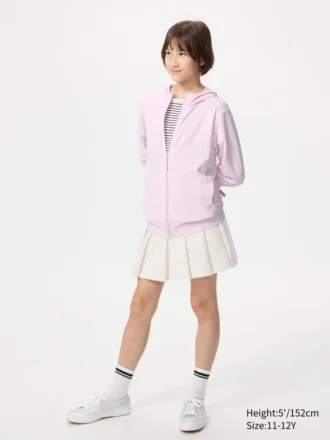 Sudadera con capucha y cremallera completa Kids AIRism con protección UV
