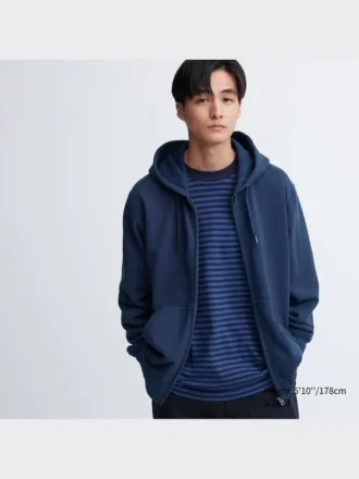 Sudadera con capucha y cremallera completa para hombre