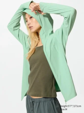 Sudadera con capucha y cremallera completa Ultra Stretch AIRism con protección UV para mujer Sudadera con capucha y cremallera completa Ultra Stretch AIRism con protección UV para mujer