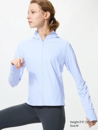 Sudadera con capucha y cremallera completa Ultra Stretch AIRism con protección UV para mujer Sudadera con capucha y cremallera completa Ultra Stretch AIRism con protección UV para mujer
