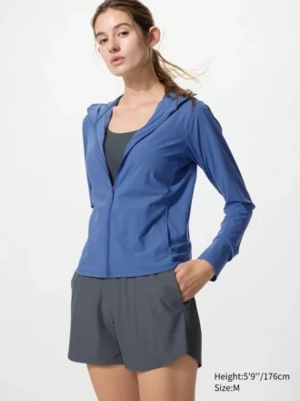Sudadera con capucha y cremallera completa Ultra Stretch AIRism con protección UV para mujer Sudadera con capucha y cremallera completa Ultra Stretch AIRism con protección UV para mujer