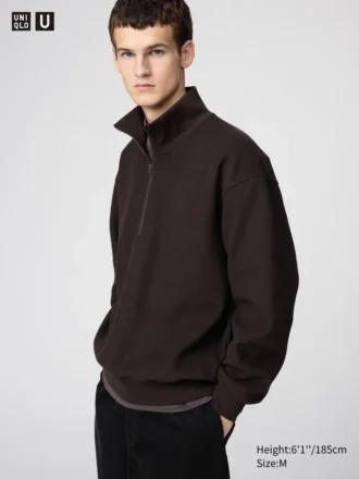 Sudadera unisex con medio cierre y tejido cepillado Sudadera unisex con medio cierre y tejido cepillado