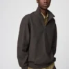 Sudadera unisex con medio cierre y tejido cepillado Sudadera unisex con medio cierre y tejido cepillado