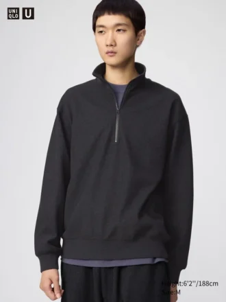 Sudadera unisex con medio cierre y tejido cepillado Sudadera unisex con medio cierre y tejido cepillado