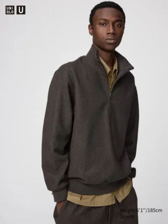 Sudadera unisex con medio cierre y tejido cepillado Sudadera unisex con medio cierre y tejido cepillado