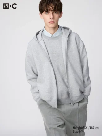 Sudadera unisex oversize con capucha y cremallera completa