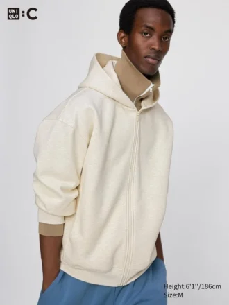 Sudadera unisex oversize con capucha y cremallera completa
