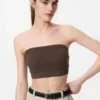Sujetador bandeau sin aros con canalé para mujer Sujetador bandeau sin aros con canalé para mujer