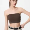Sujetador bandeau sin aros con canalé para mujer Sujetador bandeau sin aros con canalé para mujer