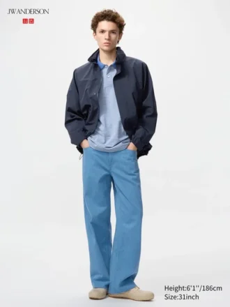 Vaqueros rectos anchos de color para hombre