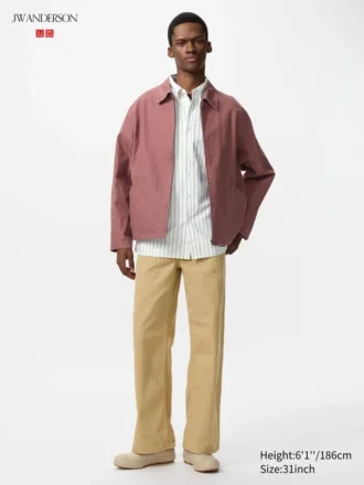 Vaqueros rectos anchos de color para hombre