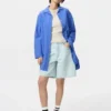 Vestido camisero Oxford de cuello abierto para mujer Vestido camisero Oxford de cuello abierto para mujer
