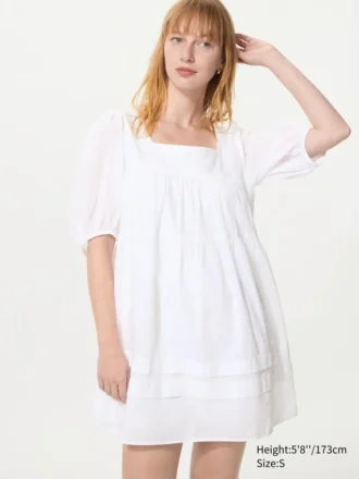 Vestido de algodón Dobby para mujer