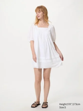 Vestido de algodón Dobby para mujer