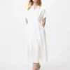 Vestido de camisa de seersucker para mujer Vestido de camisa de seersucker para mujer