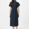 Vestido de camisa de seersucker para mujer Vestido de camisa de seersucker para mujer