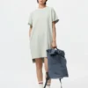 Vestido de camiseta oversize bicolor para mujer Vestido de camiseta oversize bicolor para mujer