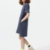 Vestido de camiseta oversize bicolor para mujer Vestido de camiseta oversize bicolor para mujer