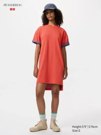 Vestido de camiseta oversize bicolor para mujer Vestido de camiseta oversize bicolor para mujer