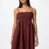 Vestido de camisola de mezcla de lino para mujer Vestido de camisola de mezcla de lino para mujer