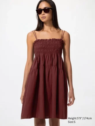 Vestido de camisola de mezcla de lino para mujer