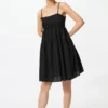 Vestido de camisola de mezcla de lino para mujer Vestido de camisola de mezcla de lino para mujer