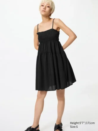 Vestido de camisola de mezcla de lino para mujer