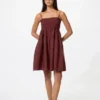 Vestido de camisola de mezcla de lino para mujer Vestido de camisola de mezcla de lino para mujer